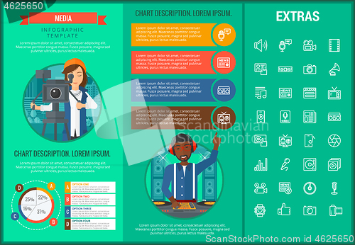 Image of Media infographic template, elements and icons.