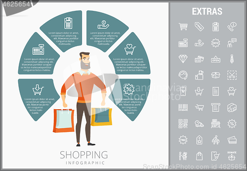 Image of Shopping infographic template, elements and icons.