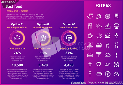 Image of Fast food infographic template and elements.