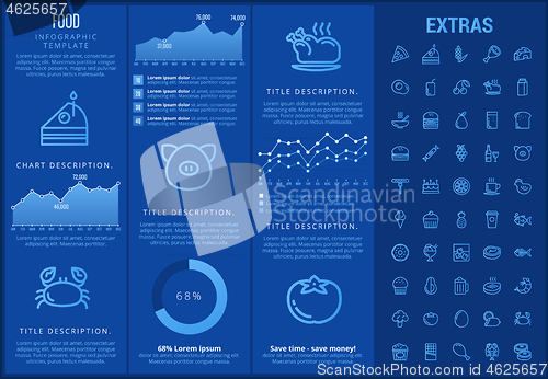 Image of Food infographic template, elements and icons.