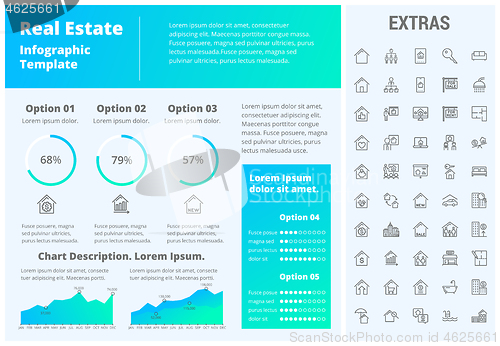 Image of Real estate infographic template, elements, icons.
