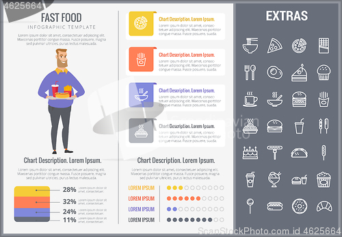 Image of Fast food infographic template and elements.