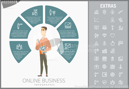 Image of Online business infographic template and elements.