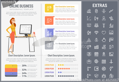 Image of Online business infographic template and elements.