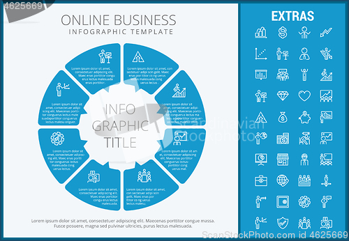 Image of Online business infographic template and elements.