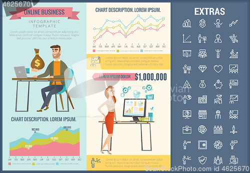 Image of Online business infographic template and elements.