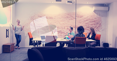 Image of Startup Business Team At A Meeting at modern office building