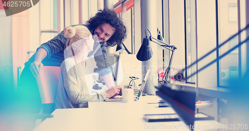 Image of Business People Working With laptop in office