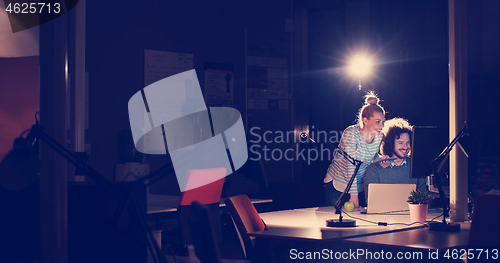 Image of young designers in the night office
