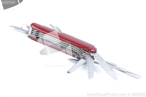 Image of marketing red swiss army pocket knife tool