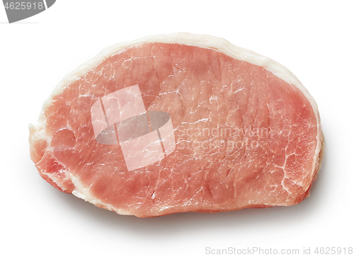 Image of slice of raw pork meat