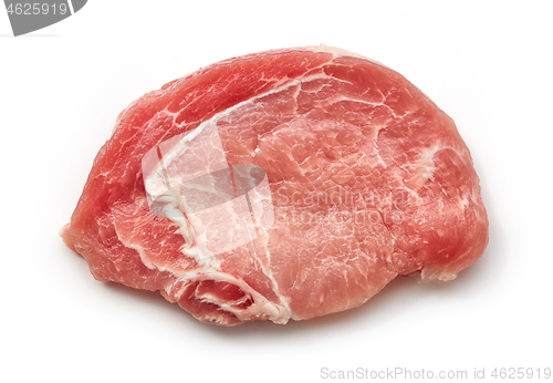 Image of slice of raw pork meat