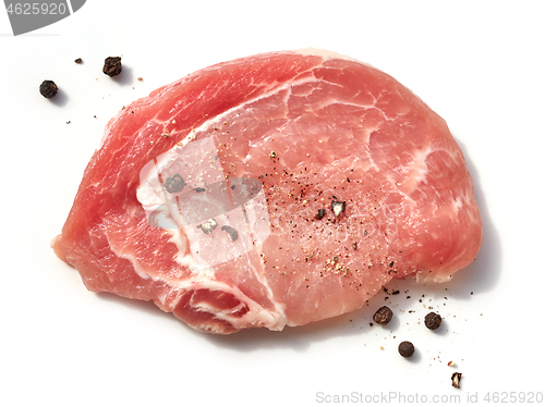 Image of slice of raw pork meat