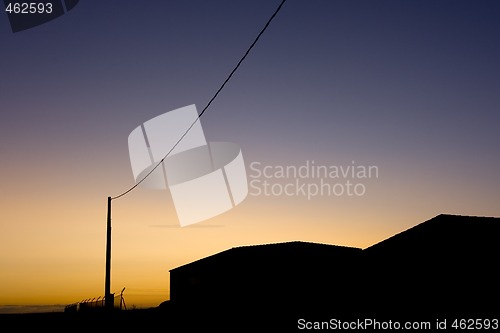 Image of sunset power wires