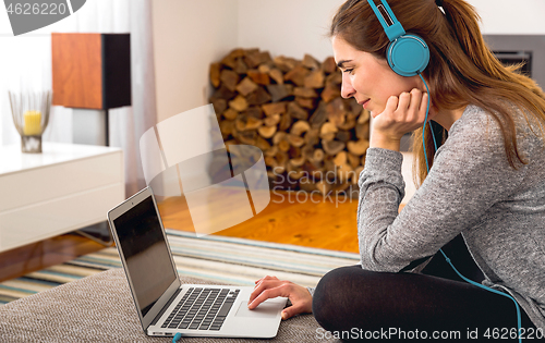 Image of Working at home while listen music