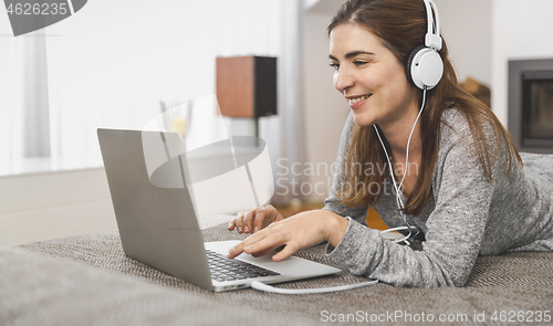 Image of Working at home while listen music