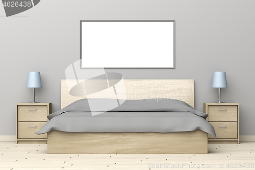 Image of Bedroom with wooden furniture