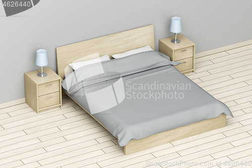 Image of Bedroom with wooden furniture