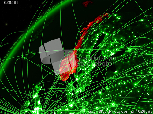 Image of Norway on Earth with network