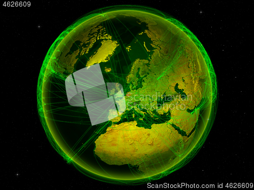 Image of Netherlands on Earth with network