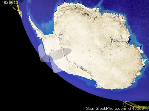 Image of Antarctica from space on Earth