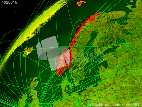 Image of Norway on Earth with network