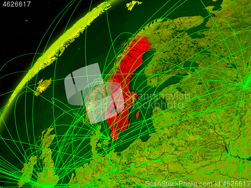 Image of Sweden on Earth with network