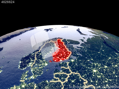 Image of Finland on Earth from space