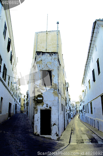 Image of Narrow street in Mahon, Menorca, Spain