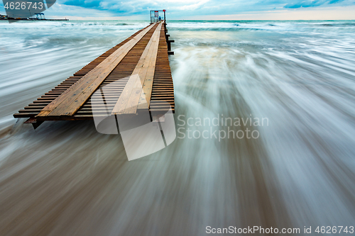 Image of Beautiful seascape after sunset with long exposure