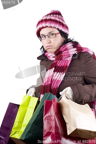 Image of christmas shopping woman