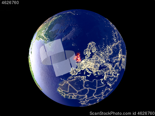 Image of British Isles on Earth from space