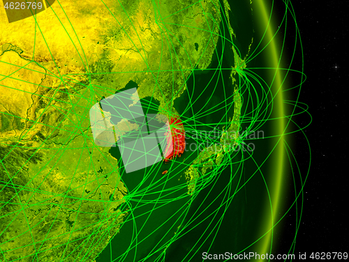 Image of South Korea on digital Earth