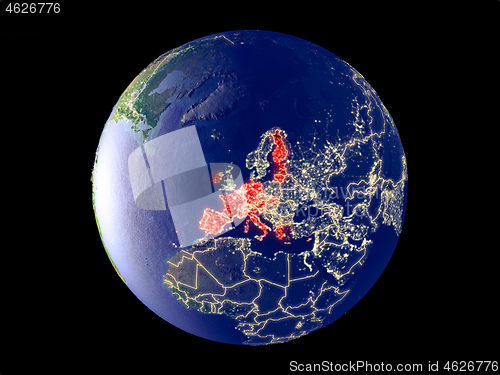 Image of Eurozone member states on Earth from space