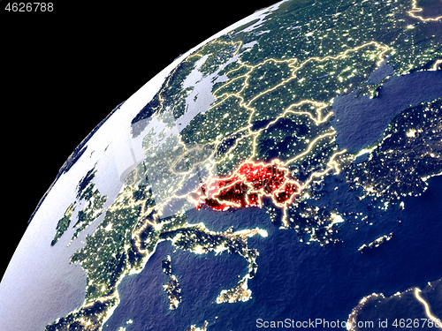 Image of Satellite view of Former Yugoslavia on Earth