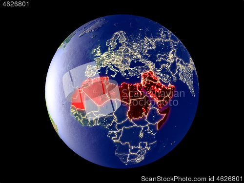 Image of Arab League on Earth from space