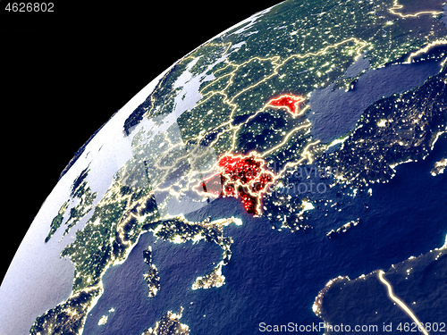 Image of Satellite view of CEFTA countries on Earth