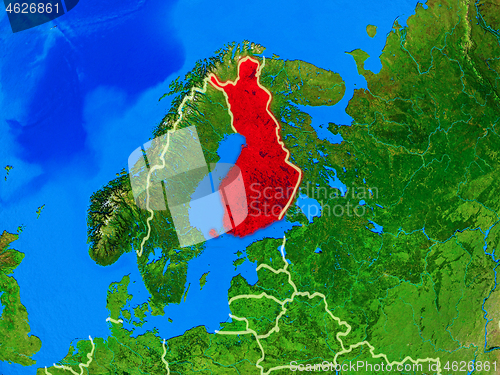 Image of Finland on Earth with borders