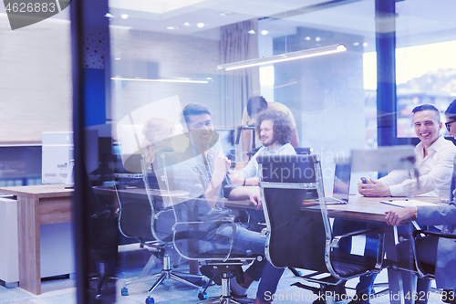 Image of Startup Business Team At A Meeting at modern office building