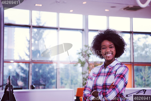 Image of Portrait of a young black  casual business woman