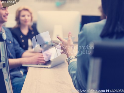 Image of Startup Business Team At A Meeting at modern office building