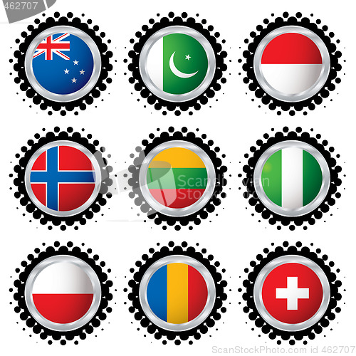 Image of halftone flag buttons 3