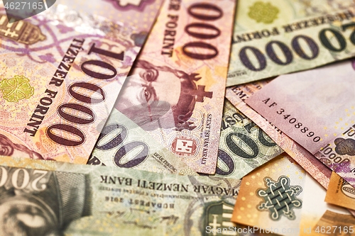 Image of Banknotes Background, Hungarian Forints