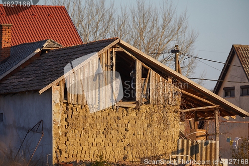 Image of Abandoned house roof and attic