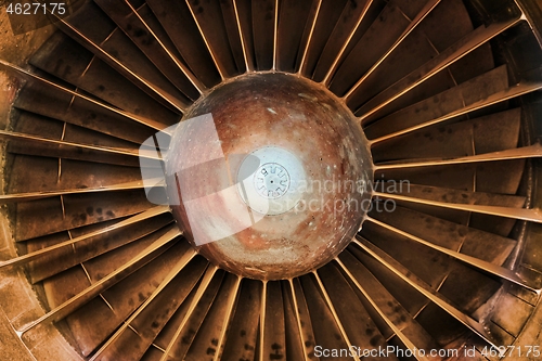 Image of Old Jet Engine Closeup, Dust Build Up