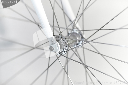 Image of Bicycle detail in a garage