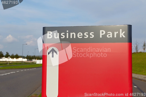 Image of Business park signboard with blank space