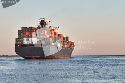 Image of Container Ship in the Port of Rotterdam