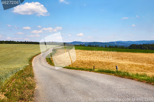 Image of Country road through farmlands