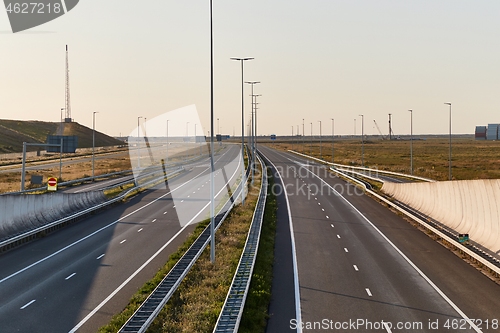 Image of Empty highway no traffic seen from an overpass